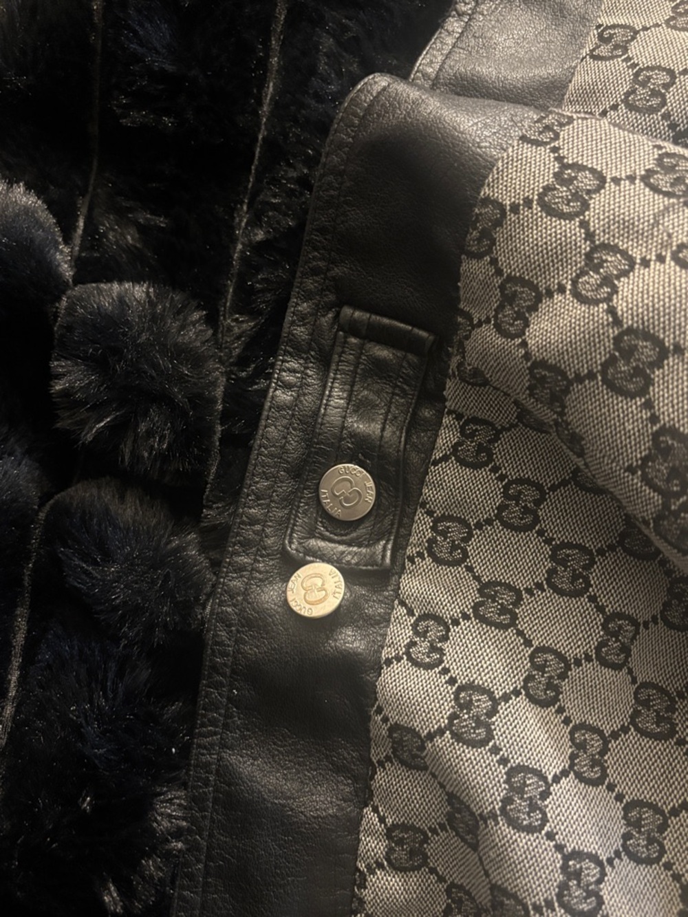 Gucci Black & Gray Monogram Bomber Jacket - Picture 6 of 6